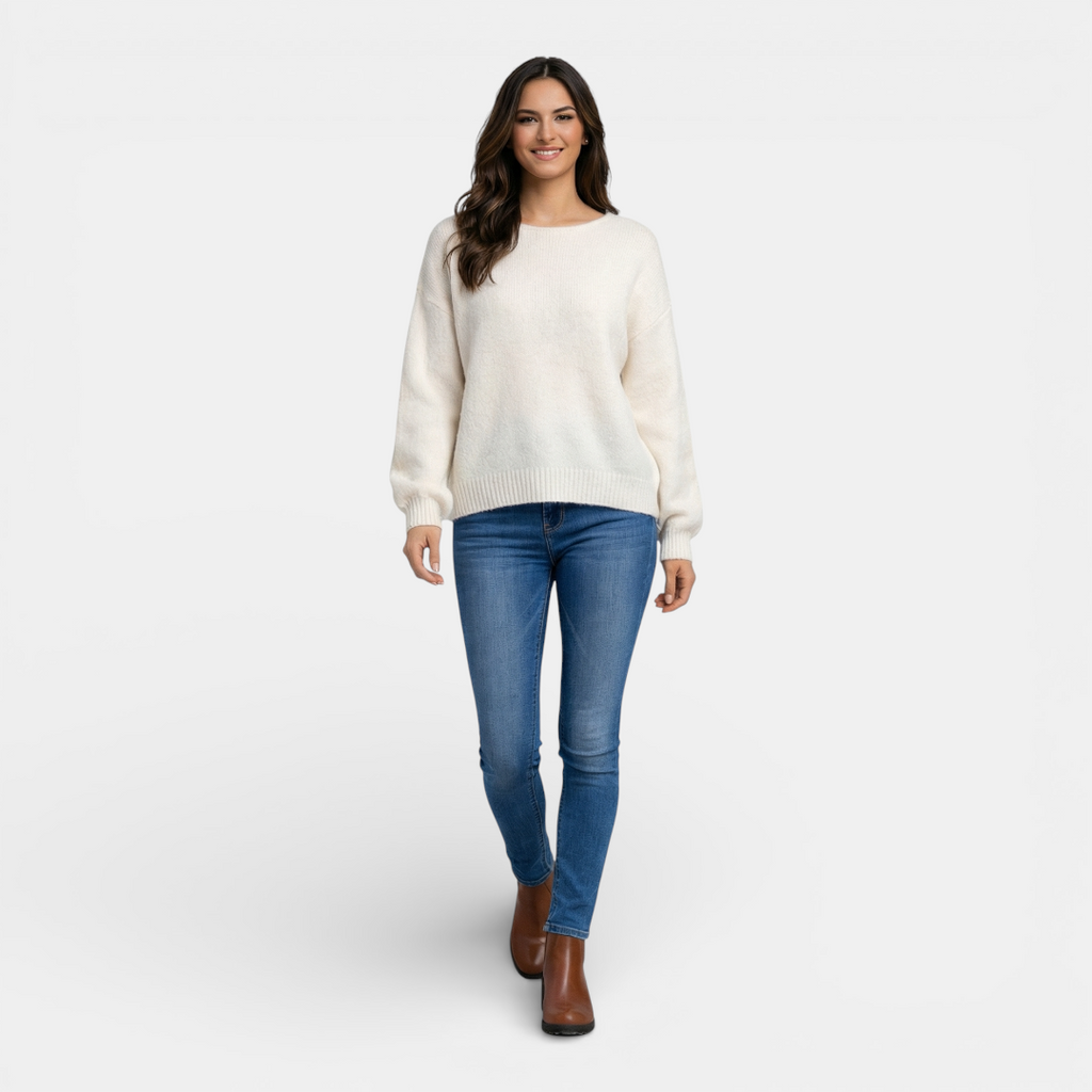 Sweater - Open Back Bow Closure Oversized Fit - Mary Feels