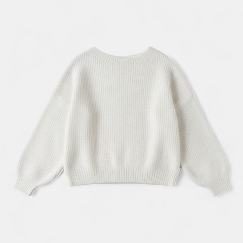 Sweater - Open Back Bow Closure Oversized Fit - Mary Feels