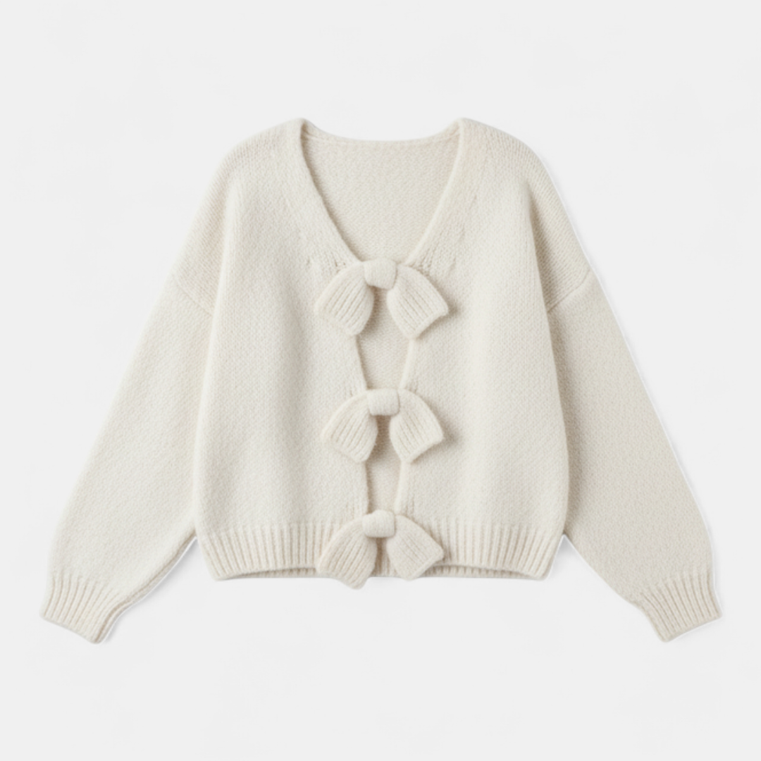 Sweater - Open Back Bow Closure Oversized Fit - Mary Feels
