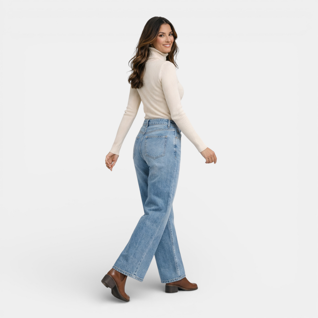 Women's Jeans - High Waist Wide Leg - Mary Feels