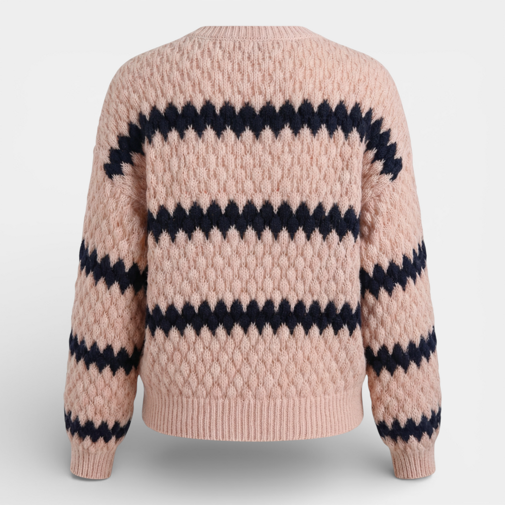 Women's Sweater - Zigzag Pattern, Textured Knit - Mary Feels