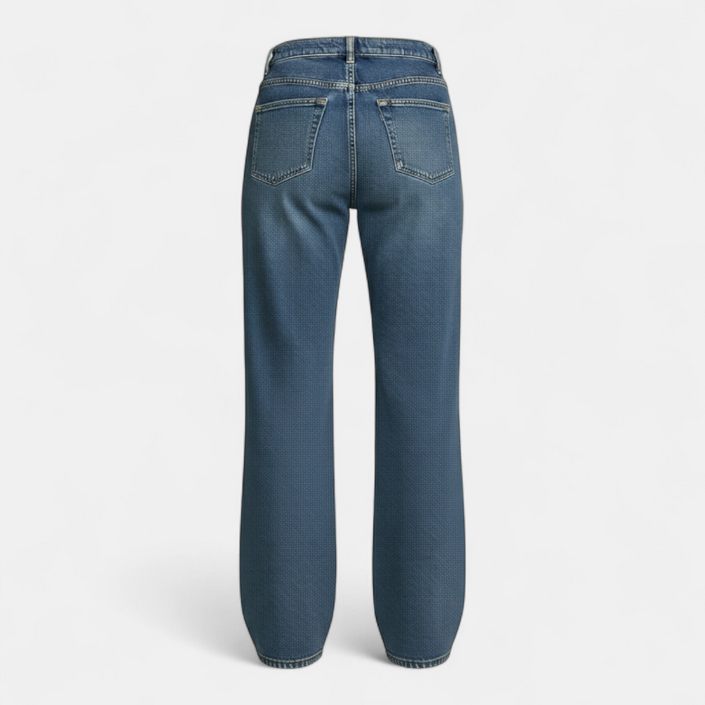 Women's Jeans - High Waist Wide Leg Rhinestone Flower Pattern - Mary Feels